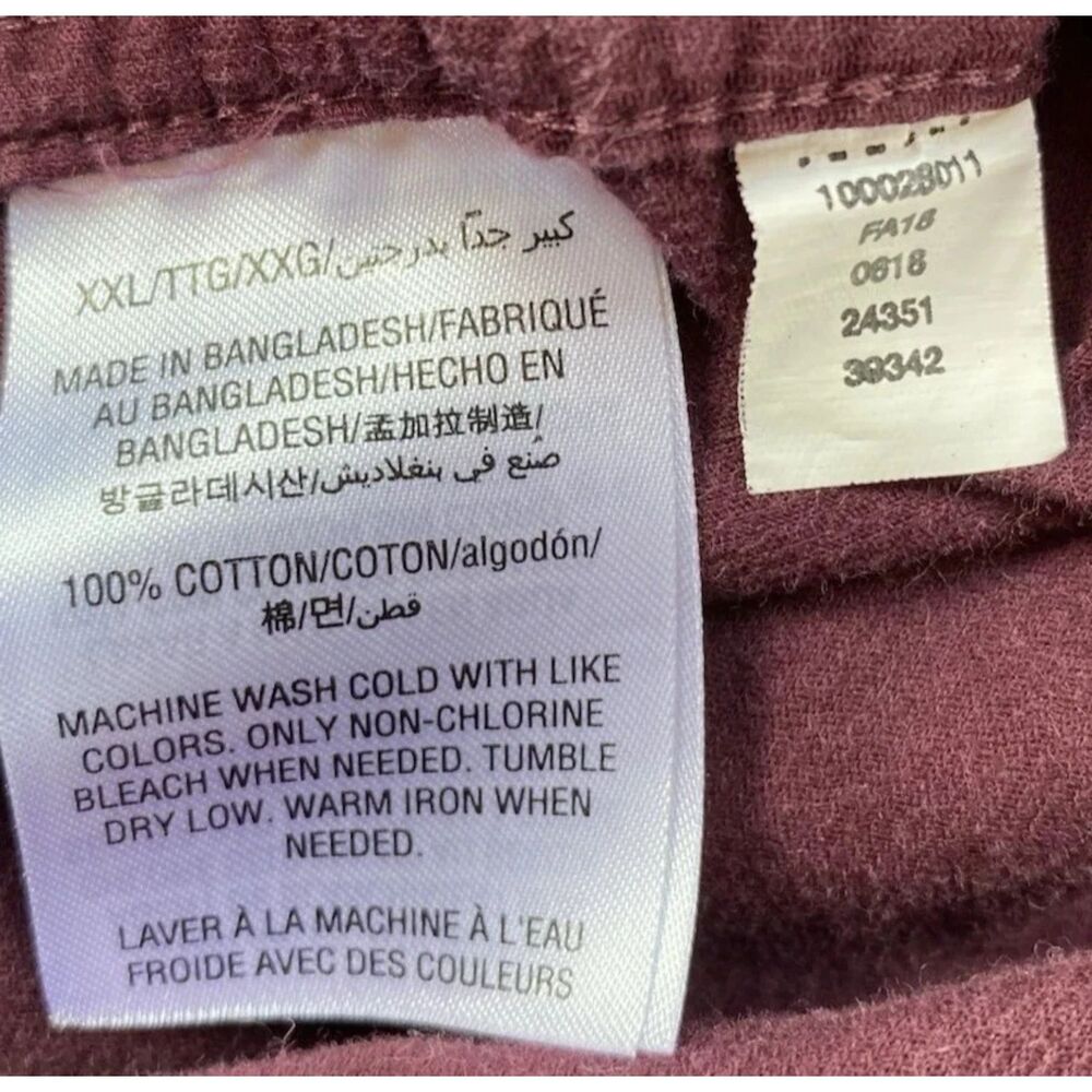 Club Room Corduroy Shirt Men's XXL Burgundy Long Sleeve Button Up 100% Cotton - Picture 8 of 8